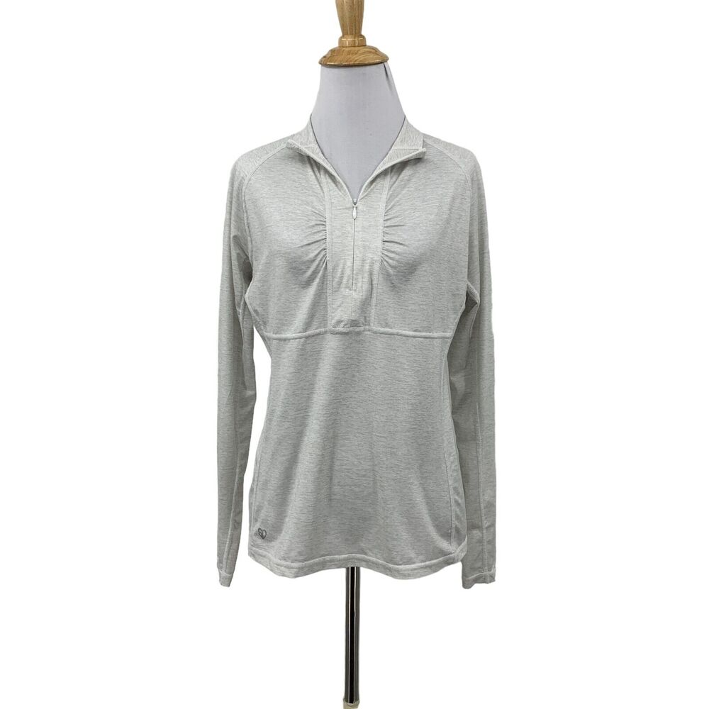 Straight Down Golf Shirt Womens Small Quarter Zip Long Sleeve Ruched Chest Top